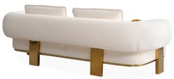 Casa Padrino sofá de lujo blanco / latón 250 x 100 x A. 75 cm - Sofá de salón - Sofá de hotel - Muebles de salón - Muebles de hotel - Interiores de lujo