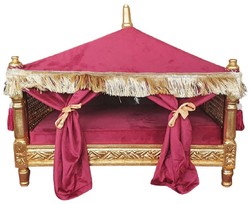 Casa Padrino baroque dog bed bordeaux red / gold - Handmade antique style dog bed - Magnificent dog furniture in baroque style - Antique style pet furniture - Baroque pet furniture