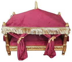 Casa Padrino baroque dog bed bordeaux red / gold - Handmade antique style dog bed - Magnificent dog furniture in baroque style - Antique style pet furniture - Baroque pet furniture