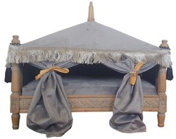 Casa Padrino baroque dog bed gray / brown - Handmade antique style dog bed - Magnificent dog furniture in baroque style - Antique style pet furniture - Baroque pet furniture