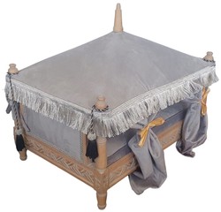 Casa Padrino baroque dog bed gray / brown - Handmade antique style dog bed - Magnificent dog furniture in baroque style - Antique style pet furniture - Baroque pet furniture