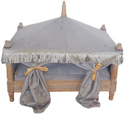 Casa Padrino baroque dog bed gray / brown - Handmade antique style dog bed - Magnificent dog furniture in baroque style - Antique style pet furniture - Baroque pet furniture