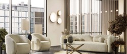 Luxus Wohnzimmer Hotel Sessel Elfenbein Luxury Living Room Hotel Armchair Ivory