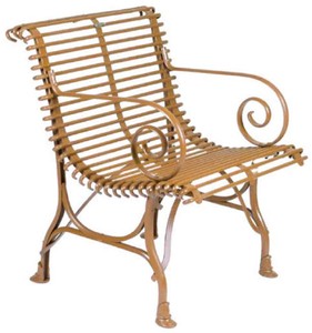 Casa Padrino Art Nouveau garden chair brown 64 x 62 x H. 71 cm - Handmade wrought iron chair with armrests - Nostalgic wrought iron garden & patio furniture Casa Padrino Art Nouveau garden chair brown 64 x 62 x H. 71 cm - Handmade wrought iron chair with armrests - Nostalgic wrought iron garden & patio furniture