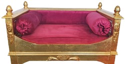 Casa Padrino baroque dog bed bordeaux red / gold - Magnificent antique style dog bed - Handmade dog furniture in the baroque style - Antique style pet furniture - Baroque pet furniture