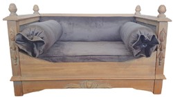 Casa Padrino baroque dog bed gray / natural - Magnificent antique style dog bed - Handmade dog furniture in the baroque style - Antique style pet furniture - Baroque pet furniture