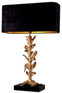 Casa Padrino luxury table lamp vintage brass / black 50 x 22 x H. 79 cm - Desk lamp with lampshade and granite base - Luxury table lamps - Luxury desk lamps - Luxury lights