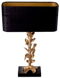 Casa Padrino lampada da tavolo di lusso ottone vintage / nero 50 x 22 x A. 79 cm - Lampada da scrivania con paralume e base in granito - Lampade da tavolo - Lampade da scrivania