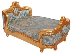 Casa Padrino baroque dog bed green pattern / gold - Handmade antique style dog bed - Magnificent dog furniture in baroque style - Antique style pet furniture - Baroque pet furniture