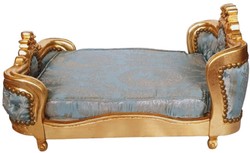 Casa Padrino baroque dog bed green pattern / gold - Handmade antique style dog bed - Magnificent dog furniture in baroque style - Antique style pet furniture - Baroque pet furniture