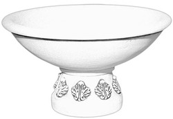 Casa Padrino pot de fleurs décoratif de jardin baroque blanc Ø 90 x H. 56 cm - Cache-pot rond de style baroque - Décoration de jardin baroque - Décoration de terrasse baroque - Accessoires baroque