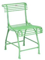 Casa Padrino Art Nouveau furniture set green - 1 Wrought Iron Garden Table & 6 Wrought Iron Garden Chairs - Nostalgic wrought iron garden furniture - Baroque & Art Nouveau garden furniture