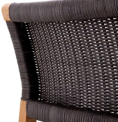 Casa Padrino Luxury Teak Dining Chair Natural / Black 48 x 58 x H. 78.5 cm - Garden Chair - Patio Chair - Garden Furniture - Dining Room Furniture - Luxury Teak Furniture