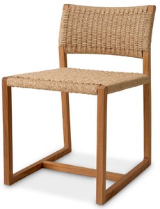 Casa Padrino Chaise de Salle à Manger de Luxe en Teck Naturel 48 x 58 x H. 78,5 cm - Chaise de Jardin - Mobilier de Jardin - Mobilier de Salle à Manger - Mobilier de Luxe