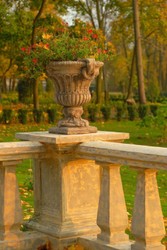 Casa Padrino pot de fleurs décoratif de jardin baroque gris foncé 73 x 67 x H. 70 cm - Cache-pot style baroque - Décoration de jardin baroque - Décoration de terrasse baroque - Accessoires baroque