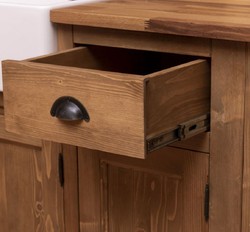 Landhausstil Massivholz Einbauküche Braun Country Style Solid Wood Fitted Kitchen Brown