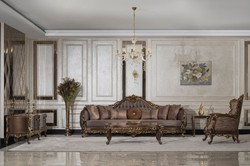 Casa Padrino luxury baroque living room sofa gray / brown / gold - Handmade baroque style sofa with decorative pillows - Luxury living room furniture in baroque style - Baroque furniture