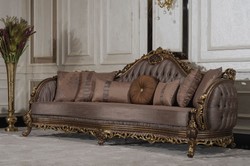 Casa Padrino luxury baroque living room sofa gray / brown / gold - Handmade baroque style sofa with decorative pillows - Luxury living room furniture in baroque style - Baroque furniture