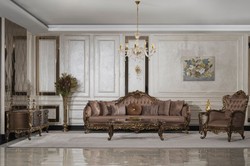 Casa Padrino luxury baroque living room sofa gray / brown / gold - Handmade baroque style sofa with decorative pillows - Luxury living room furniture in baroque style - Baroque furniture