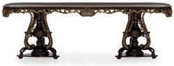 Casa Padrino luxury baroque dining table gray / brown / gold - Magnificent baroque style kitchen table - Luxury baroque dining room furniture - Baroque dining room furniture - Baroque interior