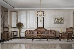 Casa Padrino armadio TV barocco di lusso marrone / oro - Magnifica credenza in legno massello con 4 ante - Mobile da soggiorno in stile barocco - Mobili barocchi - Nobile e Magnifico
