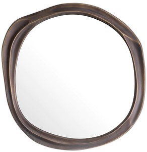 Casa Padrino Luxus Wandspiegel Bronze 76,5 x 3,5 x H. 81 cm - Aluminium Wohnzimmer Spiegel - Schlafzimmer Spiegel - Garderoben Spiegel - Luxus Möbel - Luxus Interior