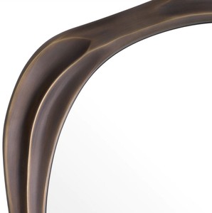 Casa Padrino Luxus Wandspiegel Bronze 76,5 x 3,5 x H. 81 cm - Aluminium Wohnzimmer Spiegel - Schlafzimmer Spiegel - Garderoben Spiegel - Luxus Möbel - Luxus Interior