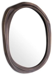Casa Padrino miroir mural de luxe bronze 76,5 x 3,5 x H. 81 cm - Miroir de salon en aluminium - Miroir de chambre - Miroir d'armoire - Mobilier de luxe - Intérieur de luxe