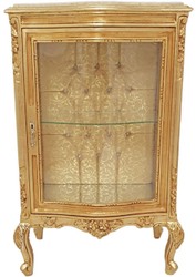 Casa Padrino vetrina barocco oro / crema - Vetrina in legno massello fatta a mano con strass e piano in marmo - Mobili soggiorno in stile barocco - Mobili barocchi - Arredi barocchi