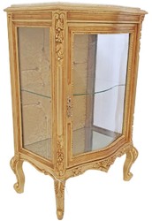 Casa Padrino vetrina barocco oro / crema - Vetrina in legno massello fatta a mano con strass e piano in marmo - Mobili soggiorno in stile barocco - Mobili barocchi - Arredi barocchi