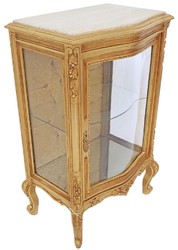 Casa Padrino vetrina barocco oro / crema - Vetrina in legno massello fatta a mano con strass e piano in marmo - Mobili soggiorno in stile barocco - Mobili barocchi - Arredi barocchi