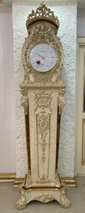 Casa Padrino luxury baroque grandfather clock cream / brown / gold - Magnificent solid wood clock in baroque style - Luxury furniture in baroque style - Baroque furniture - Baroque interior