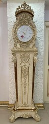 Casa Padrino orologio del nonno barocco di lusso crema / marrone / oro - Magnifico orologio in legno massello in stile barocco - Mobili di lusso in stile barocco - Mobili barocchi