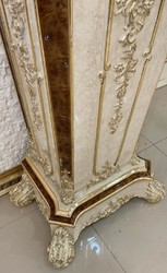 Casa Padrino orologio del nonno barocco di lusso crema / marrone / oro - Magnifico orologio in legno massello in stile barocco - Mobili di lusso in stile barocco - Mobili barocchi
