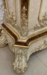 Casa Padrino orologio del nonno barocco di lusso crema / marrone / oro - Magnifico orologio in legno massello in stile barocco - Mobili di lusso in stile barocco - Mobili barocchi