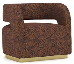 Casa Padrino luxury armchair brown / black / brass 75 x 73 x H. 70 cm - Living room armchair - Hotel armchair - Living room furniture - Hotel furniture - Luxury furniture - Luxury furnishings