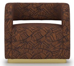 Casa Padrino luxury armchair brown / black / brass 75 x 73 x H. 70 cm - Living room armchair - Hotel armchair - Living room furniture - Hotel furniture - Luxury furniture - Luxury furnishings