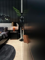 Casa Padrino luxury bedroom cabinet black / copper 280 x 62 x H. 238 cm - Solid wood wardrobe with 6 doors - Bedroom furniture - Hotel furniture - Luxury furniture