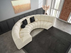 Casa Padrino luxury sofa ivory 330 x 170 x H. 76 cm - Curved living room sofa - Semi circular sofa - Living room furniture - Hotel furniture - Luxury furniture - Luxury furnishings
