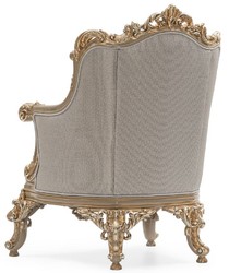 Casa Padrino luxury baroque living room armchair silver / gray / gold - Handmade baroque style armchair with decorative pillow - Luxury living room furniture in baroque style - Baroque furniture
