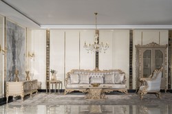 Casa Padrino luxury baroque living room armchair silver / gray / gold - Handmade baroque style armchair with decorative pillow - Luxury living room furniture in baroque style - Baroque furniture