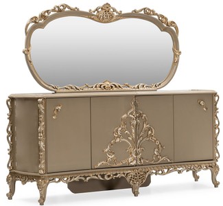 Casa Padrino credenza barocco di lusso con specchio grigio / oro - Mobili di lusso in stile barocco - Mobili barocchi - Arredi barocchi - Nobili e Magnifici