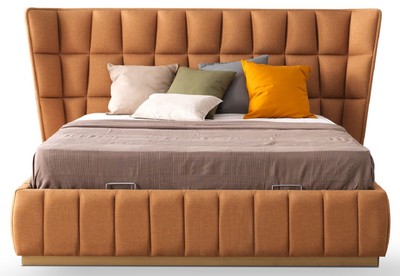 Casa Padrino Letto Matrimoniale di Lusso Marrone Chiaro / Beige 247 x 214 x A. 126 cm - Letto in Legno Massello - Mobili per Camera da Letto - Mobili Hotel - Mobili di Lusso - Interni di Lusso