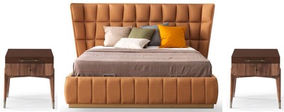 Casa Padrino set per camera da letto di lusso marrone chiaro / marrone - 1 Letto Matrimoniale con Testiera e 2 Comodini - Mobili camera da letto di lusso - Arredamento camera da letto di lusso Casa Padrino set per camera da letto di lusso marrone chiaro / marrone - 1 Letto Matrimoniale con Testiera e 2 Comodini - Mobili camera da letto di lusso - Arredamento camera da letto di lusso