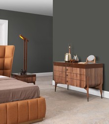 Casa Padrino cassettone di lusso in legno massello con 4 cassetti marrone / marrone scuro 123 x 60 x A. 82 cm - Cassettone camera da letto - Mobili camera da letto - Mobili di lusso