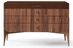 Casa Padrino cassettone di lusso in legno massello con 4 cassetti marrone / marrone scuro 123 x 60 x A. 82 cm - Cassettone camera da letto - Mobili camera da letto - Mobili di lusso