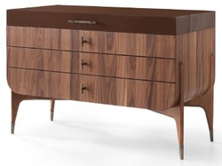 Casa Padrino cassettone di lusso in legno massello con 4 cassetti marrone / marrone scuro 123 x 60 x A. 82 cm - Cassettone camera da letto - Mobili camera da letto - Mobili di lusso