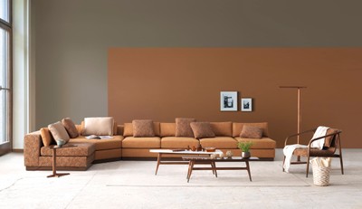 Casa Padrino Luxus Ecksofa Hellbraun / Braun / Dunkelbraun 450 x 225 x H. 73 cm - Wohnzimmer Sofa - Wohnzimmer Möbel - Luxus Möbel - Luxus Wohnzimmer Einrichtung