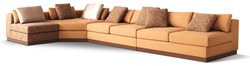 Casa Padrino canapé d'angle de luxe marron clair / marron / marron foncé 450 x 225 x H. 73 cm - Canapé de salon - Meuble de salon - Meuble de luxe - Ameublement de salon de luxe