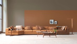 Casa Padrino canapé d'angle de luxe marron clair / marron / marron foncé 450 x 225 x H. 73 cm - Canapé de salon - Meuble de salon - Meuble de luxe - Ameublement de salon de luxe